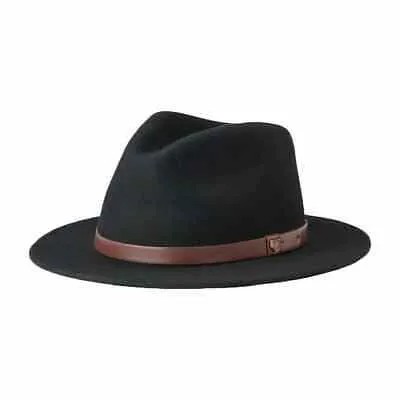 Brixton Messer SP22 Фетровая шляпа (черная) с широкими полями из шерсти и фетра