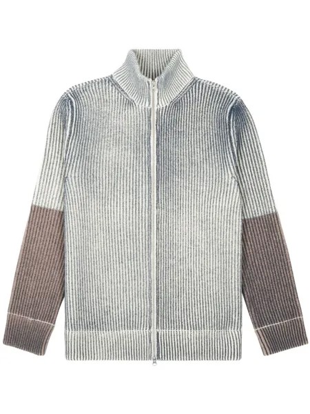 MM6 Maison Margiela кардиган в рубчик, коричневый