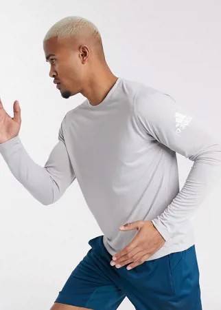Серый лонгслив с логотипом adidas Training