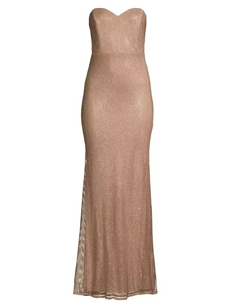 Платье Русалка из металлизированной сетки Donna Karan New York, цвет clay