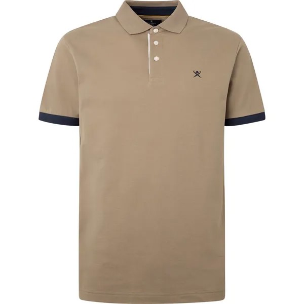 Поло с коротким рукавом Hackett Stripe Placket, бежевый