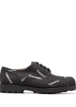 Chanel Pre-Owned туфли на шнуровке с логотипом