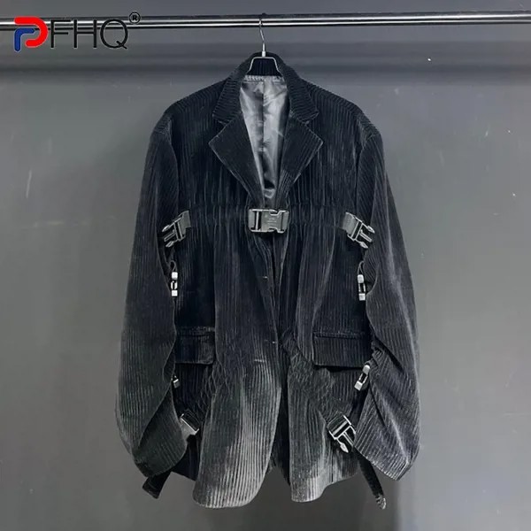 PFHQ модная винтажная нишевая дизайнерская Вельветовая мужская куртка на пуговицах высокое качество элегантный мужской костюм весна 2023 Стил...