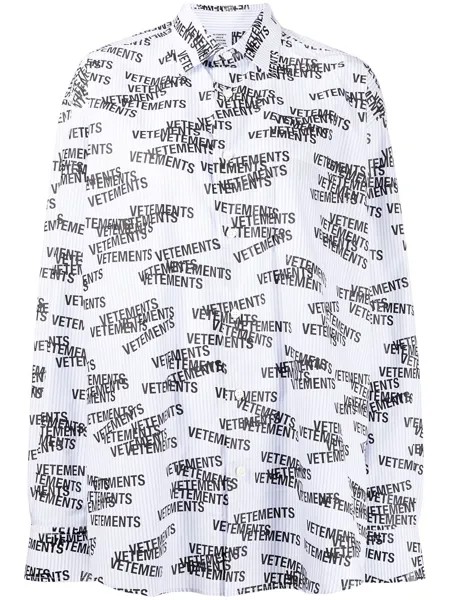 VETEMENTS рубашка оверсайз с логотипом