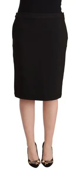Юбка GF FERRE, черная, прямая, длиной до колена, женская, IT42/US8/M Рекомендуемая розничная цена: 300 долларов США