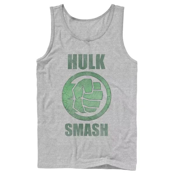 Мужская футболка с круглым логотипом Marvel Hulk Smash Fist и зеленым камнем, майка Licensed Character