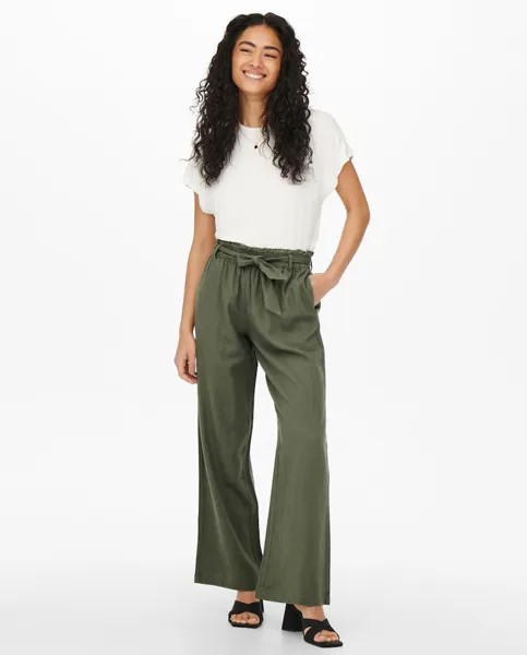 Женские широкие брюки с завышенной талией jdy, зеленый