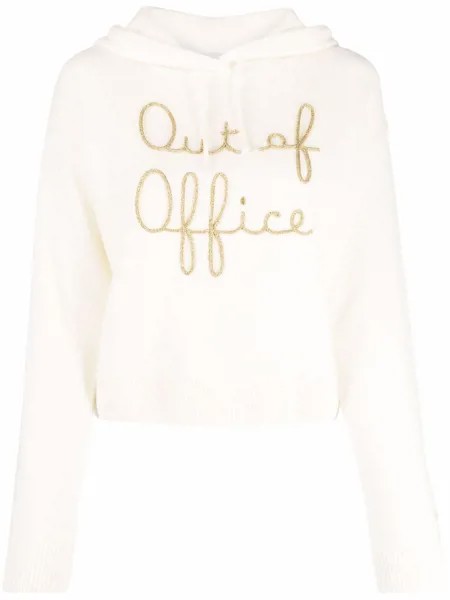 MC2 Saint Barth Out of Office slogan-embroidered knitted hoodie