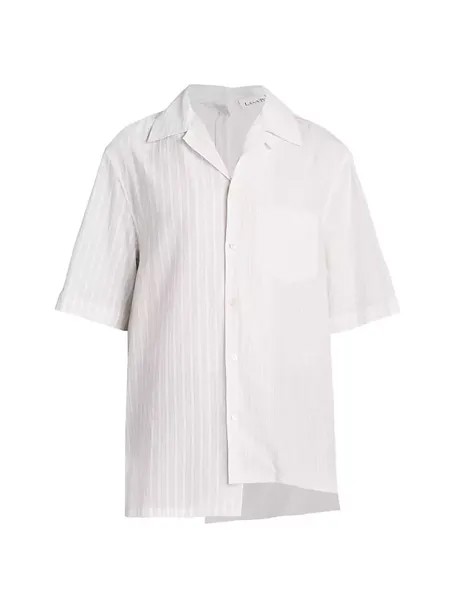 Асимметричная рубашка с короткими рукавами Lanvin, цвет chalk