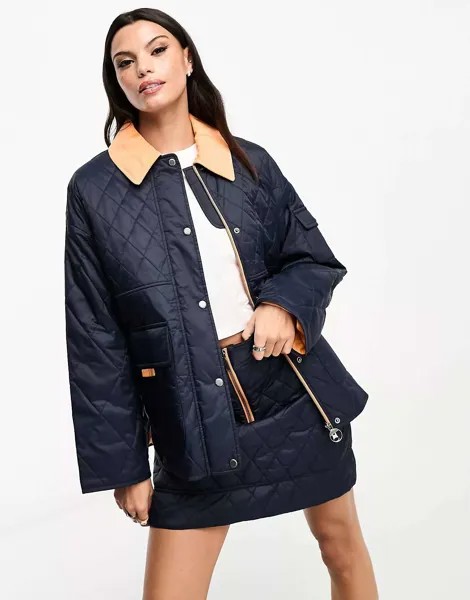 Эксклюзивная темно-синяя стеганая куртка Barbour x ASOS
