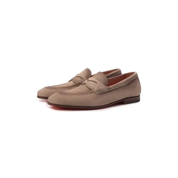 Замшевые пенни-лоферы Santoni