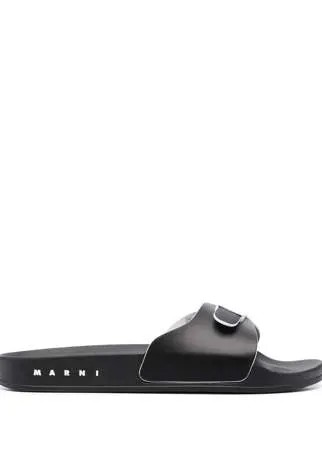 Marni шлепанцы с логотипом и пряжкой