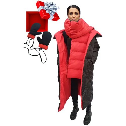 Пуховик Linkkorn с шарфом Nevermore Maxi + Варежки в подарок
