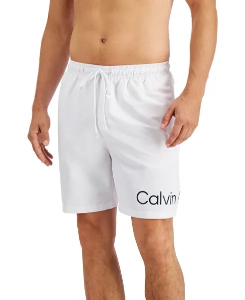 Мужские плавки volley 7 дюймов с логотипом, созданные для macy's Calvin Klein, белый
