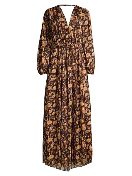 Платье макси с объемными рукавами Matteau, цвет ginger hibiscus