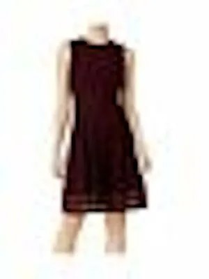 CALVIN KLEIN Женское фиолетовое вечернее платье без рукавов выше колена с расклешенной юбкой 6