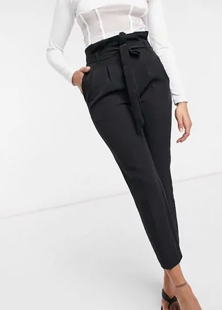 Черные брюки с поясом New Look Petite-Черный цвет