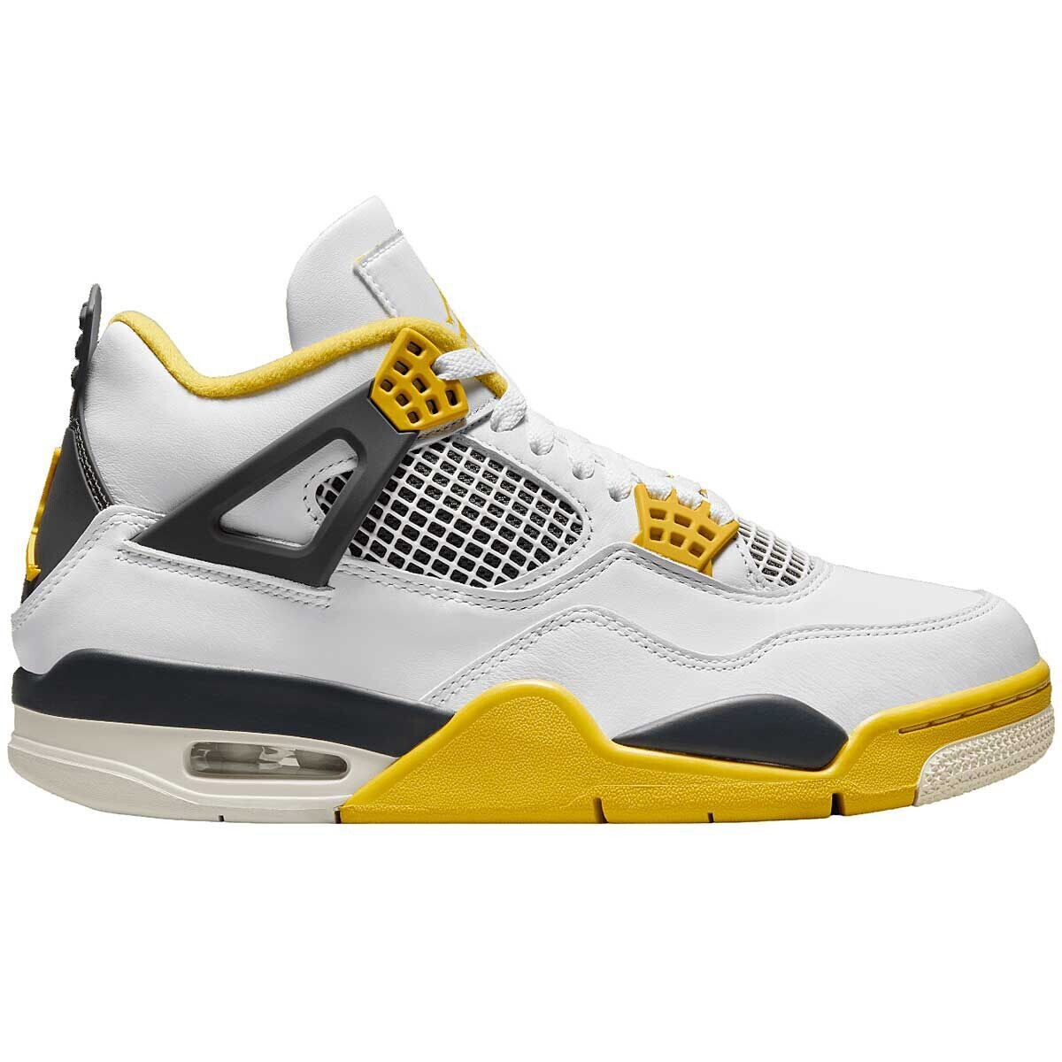 Кроссовки WMNS Air Jordan 4 Retro Vivid Sulfur, цвет Weiß/Kokusnuss Weiß/Sulfur/Grau