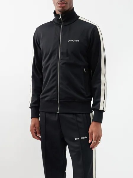 Классическая спортивная куртка из джерси с вышитым логотипом Palm Angels, черный