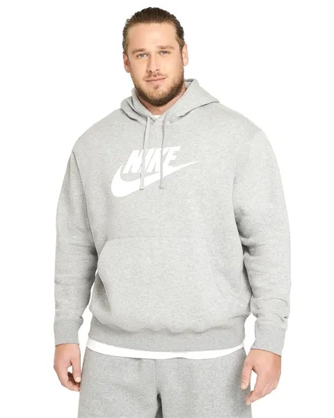 Худи Nike Mens Sportswear Fleece Pullover Graphic Hoodie GreyHTR, размер: XL/XXL