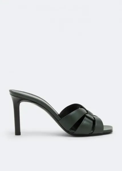 Мюли SAINT LAURENT Tribute mules, зеленый