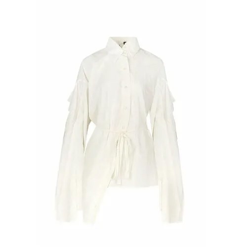 Рубашка  Ann Demeulemeester, нарядный стиль, прилегающий силуэт, размер 42, белый