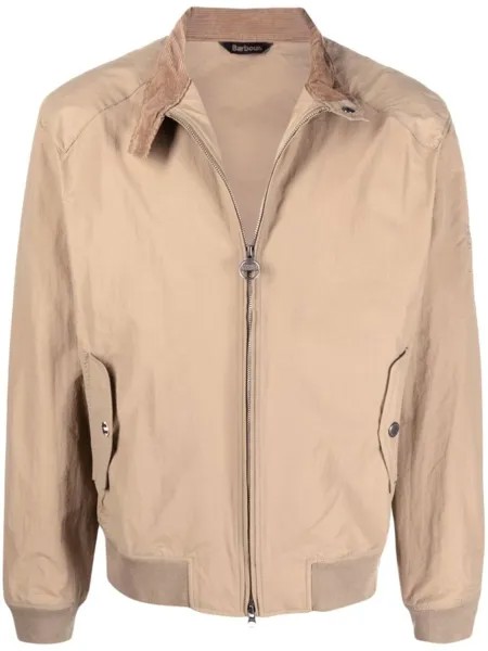 Barbour бомбер на молнии, нейтральный цвет
