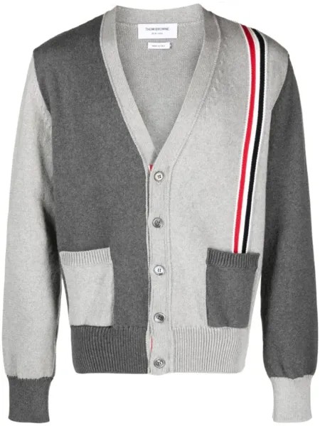 Thom Browne кардиган Funmix с V-образным вырезом, серый