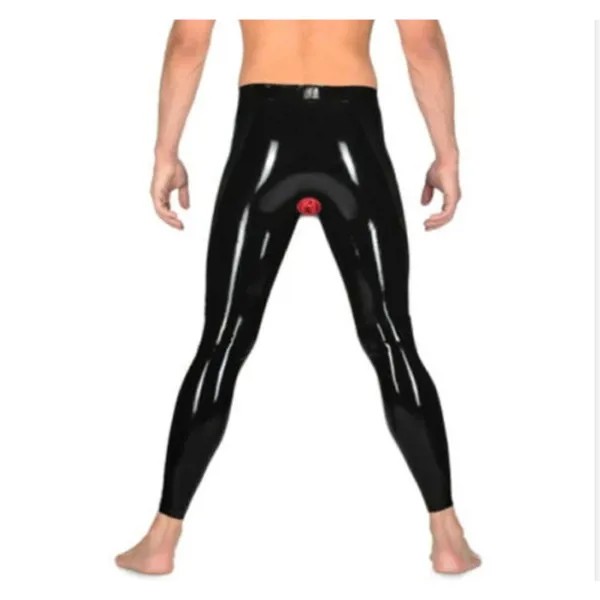 Сексуальные черные латексные мужские брюки резиновые брюки с анусом презерватив 3d промежность под заказ