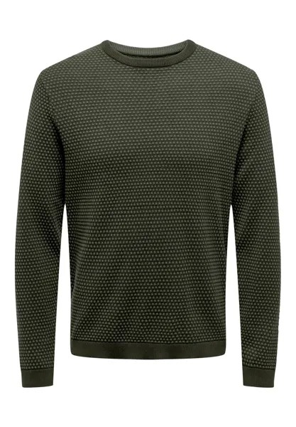 Вязаный свитер LEGERER FEIN GEPUNKTETER LONGSLEEVE Only & Sons, цвет grün