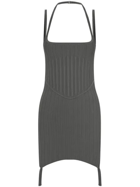 Платье мини в рубчик Dion Lee, серый
