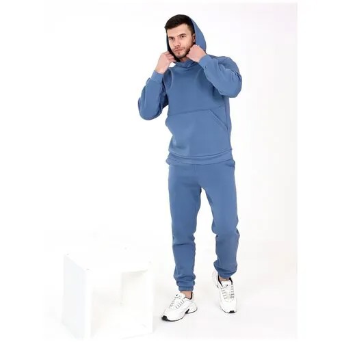 Костюм Elena Tex, толстовка и брюки, спортивный стиль, карманы, утепленный, размер 56, синий