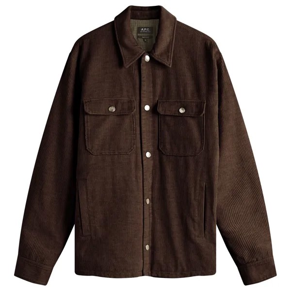 Рубашка A.P.C. Alex Corduroy Overshirt, цвет Dark Brown