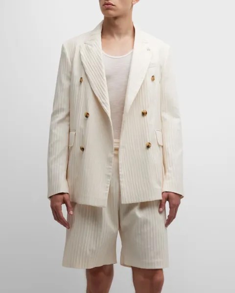 Мужской двубортный пиджак с вертикальными складками Amiri