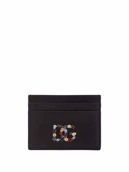 Dolce & Gabbana кошелек со стразами и логотипом DG