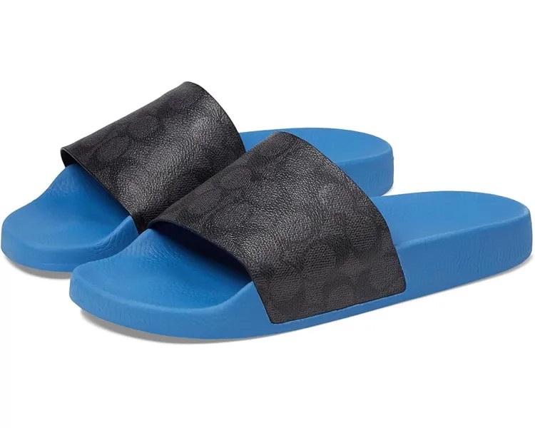 Сандалии COACH Signature Coated Canvas Pool Slide, цвет Blueberry
