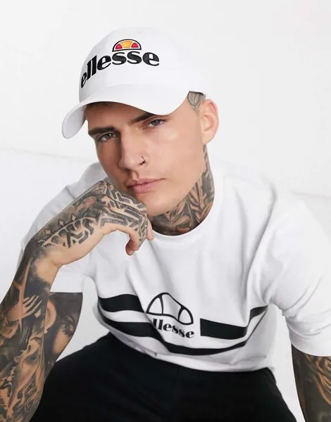 Белая кепка из ткани рипстоп с логотипом ellesse Vala-Белый