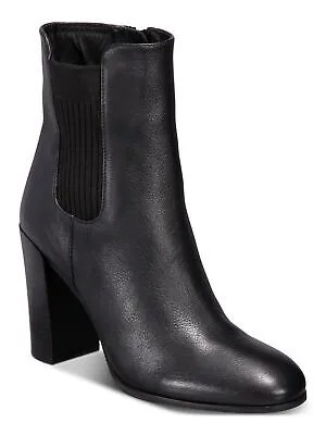 KENNETH COLE Женские черные кожаные ботильоны Justin с круглым носком на блочном каблуке, 8 м