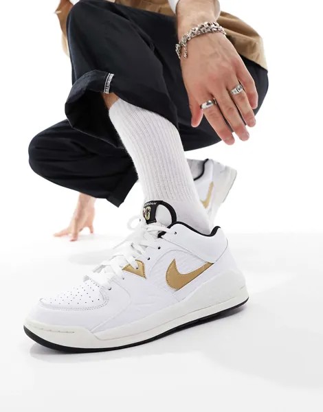 Бело-золотые кроссовки Jordan Stadium 90