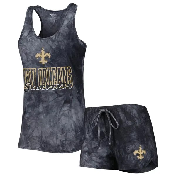 Женский комплект для сна, темно-серый спортивный костюм New Orleans Saints Billboard с круглым вырезом, майка-борцовка и шорты
