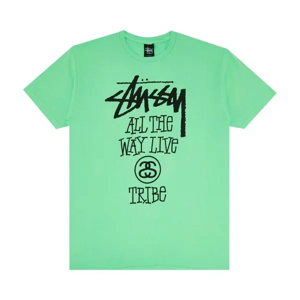 Футболка Stussy All The Way Live 'Neon Green', зеленый