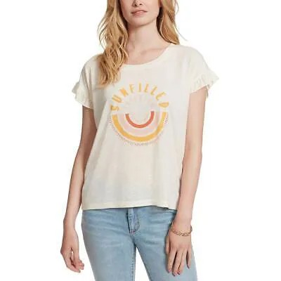 Женская футболка цвета слоновой кости Jessica Simpson с рисунком с рисунком Sawyer, топ L BHFO 9041