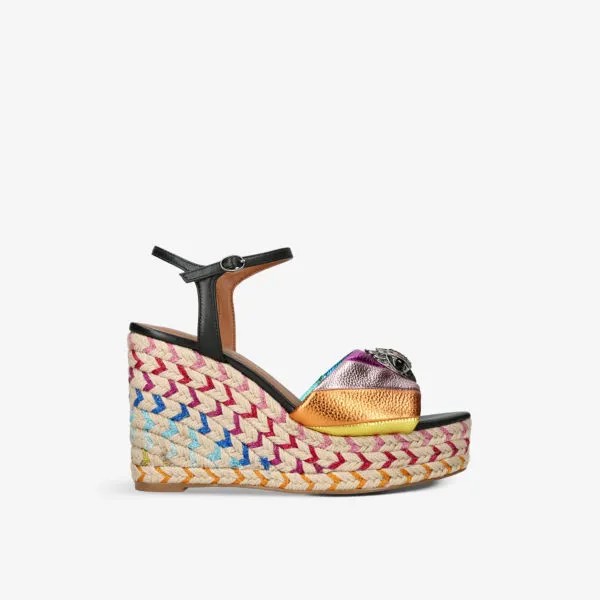 Кожаные сандалии Kensington 105 с радужным принтом Kurt Geiger London, черный