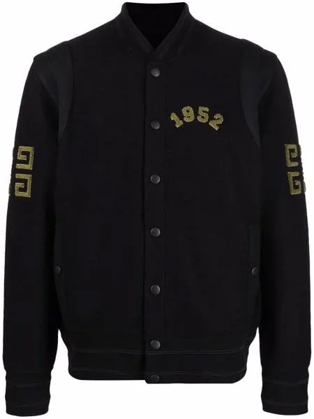 Givenchy фактурный бомбер с нашивками