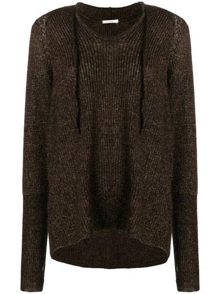 Mes Demoiselles knitted hoodie, коричневый