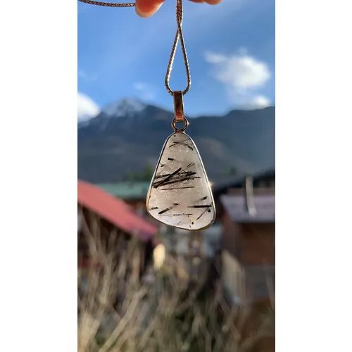 Подвеска True Stones, турмалин, кварц, черный, белый