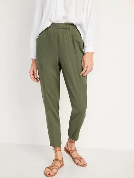 Укороченные льняные брюки Old Navy Arugula с высокой талией, размер XXL