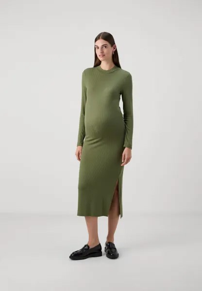Платье из джерси MLTRINITY HIGH NECK DRESS MAMALICIOUS, зеленый