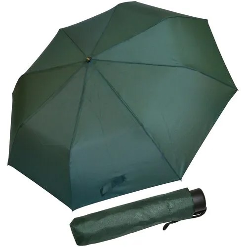 Зонт MIZU, механика, 3 сложения, купол 98 см., 8 спиц, чехол в комплекте, для женщин, зеленый