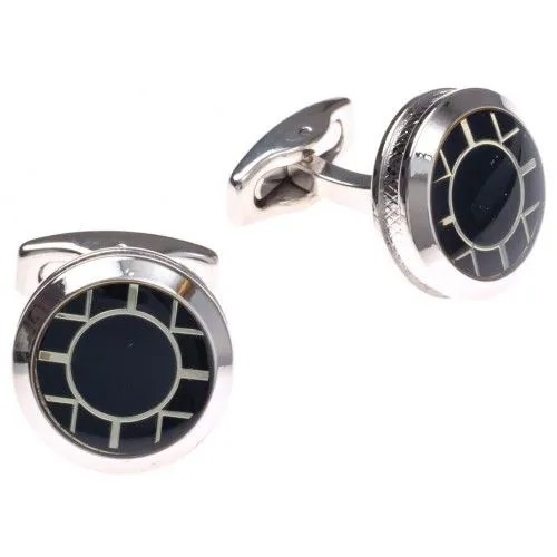 Запонки из бижутерного сплава с ювелирным стеклом WowMan Accessories WMA0113SB
